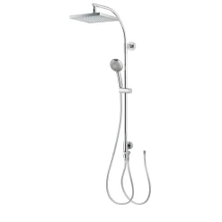 Duschsystem 'Aquamaxx 320' chromfarben eckige Kopfbrause, für separate Armatur