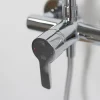 Duschsystem 'Aquamaxx 310' chromfarben mit Einhebelmischer, eckige Kopfbrause