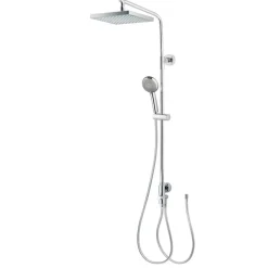 Duschsystem 'Aquamaxx 310' chromfarben eckige Kopfbrause, für separate Armatur