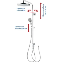 Duschsystem 'Aquamaxx 310' chromfarben runde Kopfbrause, für separate Armatur