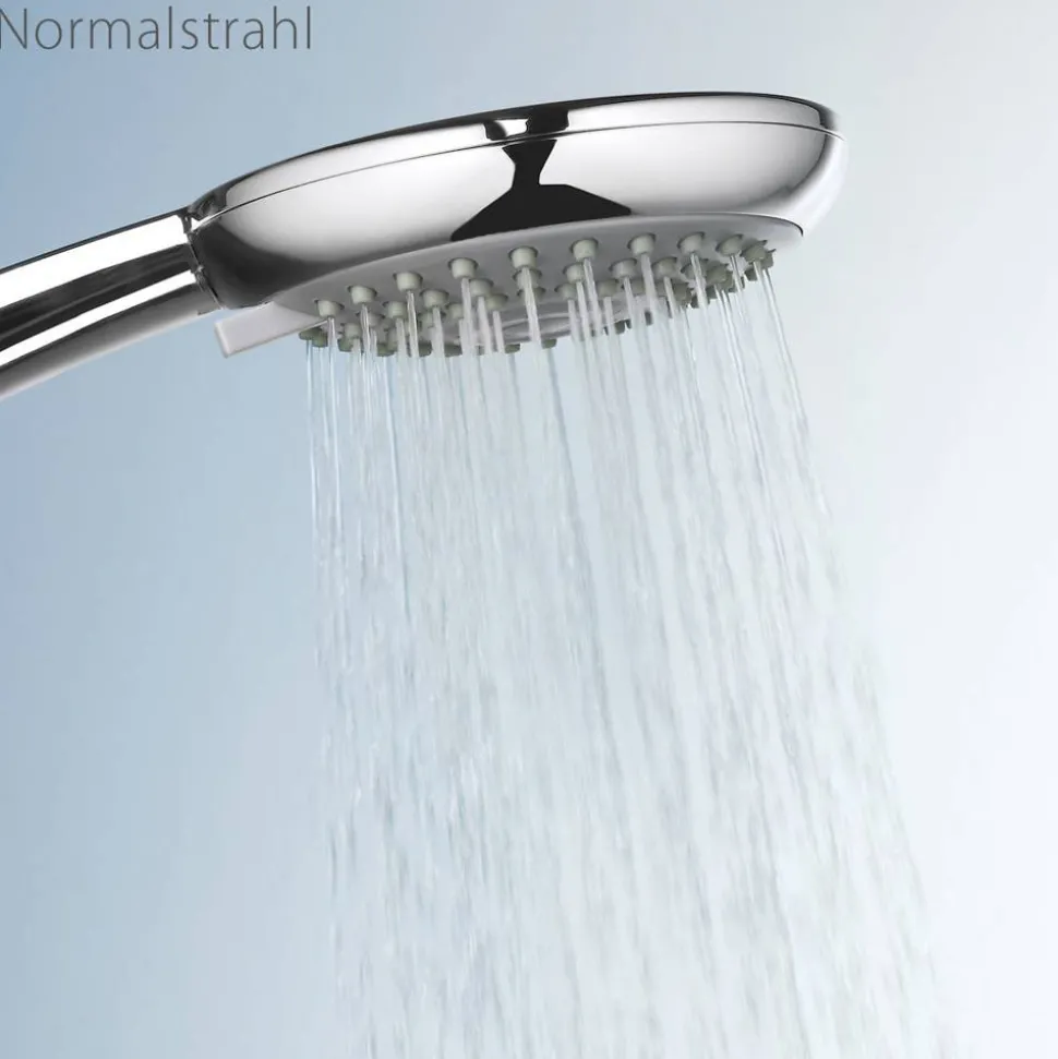 Duschsystem 'Aquamaxx 200' chromfarben mit Thermostat, eckige Kopfbrause