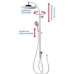 Duschsystem 'Aquamaxx 320' chromfarben runde Kopfbrause, für separate Armatur