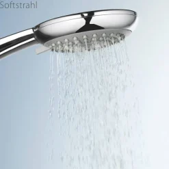 Duschsystem 'Aquamaxx 320' chromfarben mit Einhebelmischer, eckige Kopfbrause
