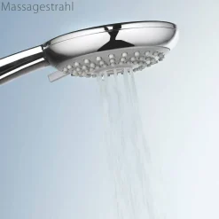 Duschsystem 'Aquamaxx 200' chromfarben mit Einhebelmischer, runde Kopfbrause