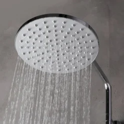 Duschsystem 'Aquamaxx 340' hochglanz verchromt runde Kopfbrause, mit Glasablage
