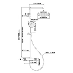 Duschsystem 'Glaia' chromfarben mit Thermostat