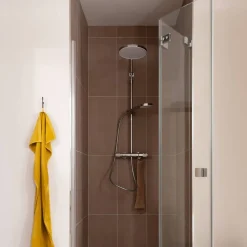 Duschsystem 'Glaia' chromfarben mit Thermostat