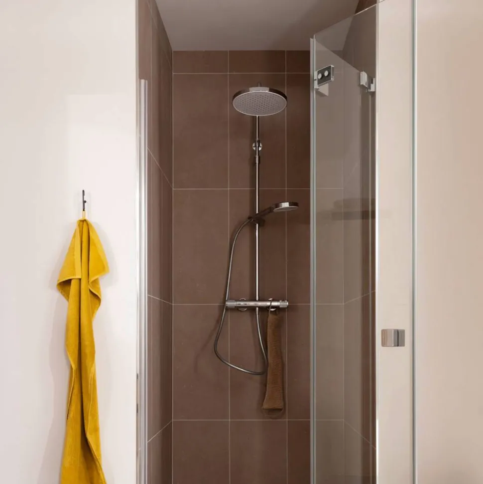 Duschsystem 'Glaia' chromfarben mit Thermostat