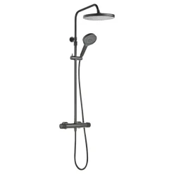 Duschsystem 'Glaia' mit Thermostat mattschwarz