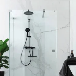 Duschsystem 'Glaia' mit Thermostat mattschwarz