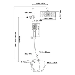 Duschsystem 'Verina' stahlgrau