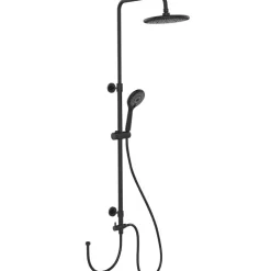 Duschsystem 'Watersaving' schwarz matt 75 - 120 cm