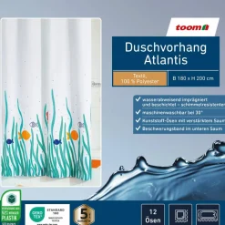 Duschvorhang 'Atlantis' bunt 180 x 200 cm