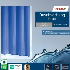 Duschvorhang blau 240 x 180 cm