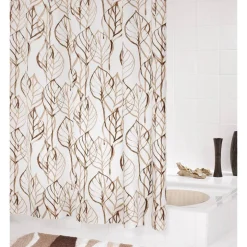 Duschvorhang 'Blätter' bunt 180 x 200 cm