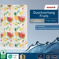 Duschvorhang 'Fruits' bunt 180 x 200 cm