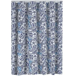 Duschvorhang 'Paisley' blau 180 x 200 cm