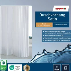 Duschvorhang 'Satin' weiß 120 x 200 cm