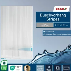 Duschvorhang 'Stripe' semitransparent 180 x 200 cm