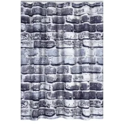 Duschvorhang 'Wall' grau 180 x 200 cm
