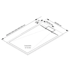 Duschwanne 'DWM-Tec' mattweiß 80 x 140 cm
