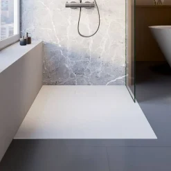 Duschwanne 'DWM-Tec Midra' mattweiß mit Steinstruktur 90 x 120 cm