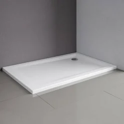 Duschwanne flach Rechteck weiß 80 x 120 cm