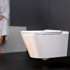 Dusch-WC spülrandlos 'Cesari' inklusive WC-Sitz weiß