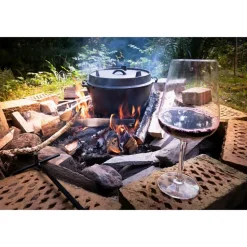 Dutch Oven Gusseisen schwarz Ø 24 cm