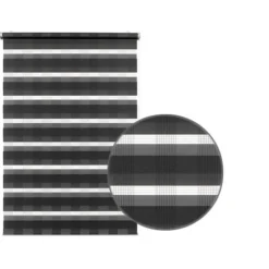 EasyFix Doppelrollo 'Karo' anthrazit 45 x 150 cm