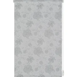 EasyFix Rollo 'Dekor' mit Stickerei silber 45 x 150 cm