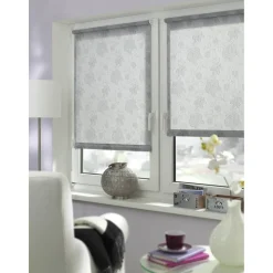 EasyFix Rollo 'Dekor' mit Stickerei silber 60 x 150 cm