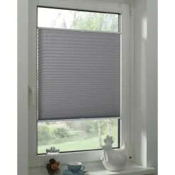 EasyFix-Plissee 'Greta' steingrau 50 x 130 cm 7-teilig