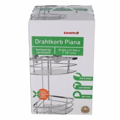 Eck-Drahtkorb 'Piana' 2 Etagen chromfarben