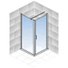 Eckdusche mit Drehtür 'Alexa Style 2.0' teilgerahmt, aluminiumfarben, 90 x 192 x 90 cm