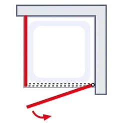 Eckdusche mit Drehtür 'Alexa Style 2.0' teilgerahmt, aluminiumfarben, 80 x 192 x 80 cm