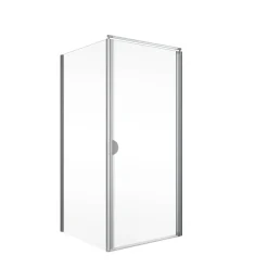 Eckdusche mit Drehtür 'Sunny' teilgerahmt, aluminiumfarben, 90 x 180 x 90 cm