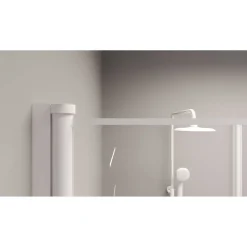 Eckdusche mit Schwingtüren vollgerahmt weiß, 90 x 90 x 200 cm