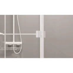 Eckdusche mit Schwingtüren vollgerahmt weiß, 90 x 90 x 200 cm