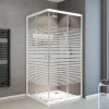 Eckdusche 'Sunny' gestreift weiß 75-90 x 75-90 x 180 cm vollgerahmt
