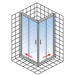 Eckdusche 'Sunny' klar silbern 75-90 x 75-90 x 180 cm vollgerahmt