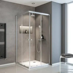 Eckdusche 'Sunny' klar silbern 75-90 x 75-90 x 180 cm vollgerahmt