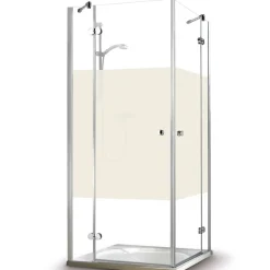 Eckdusche 'Winga Intima' mit Drehtür, Antikalkbeschichtung 80 x 80 cm grau