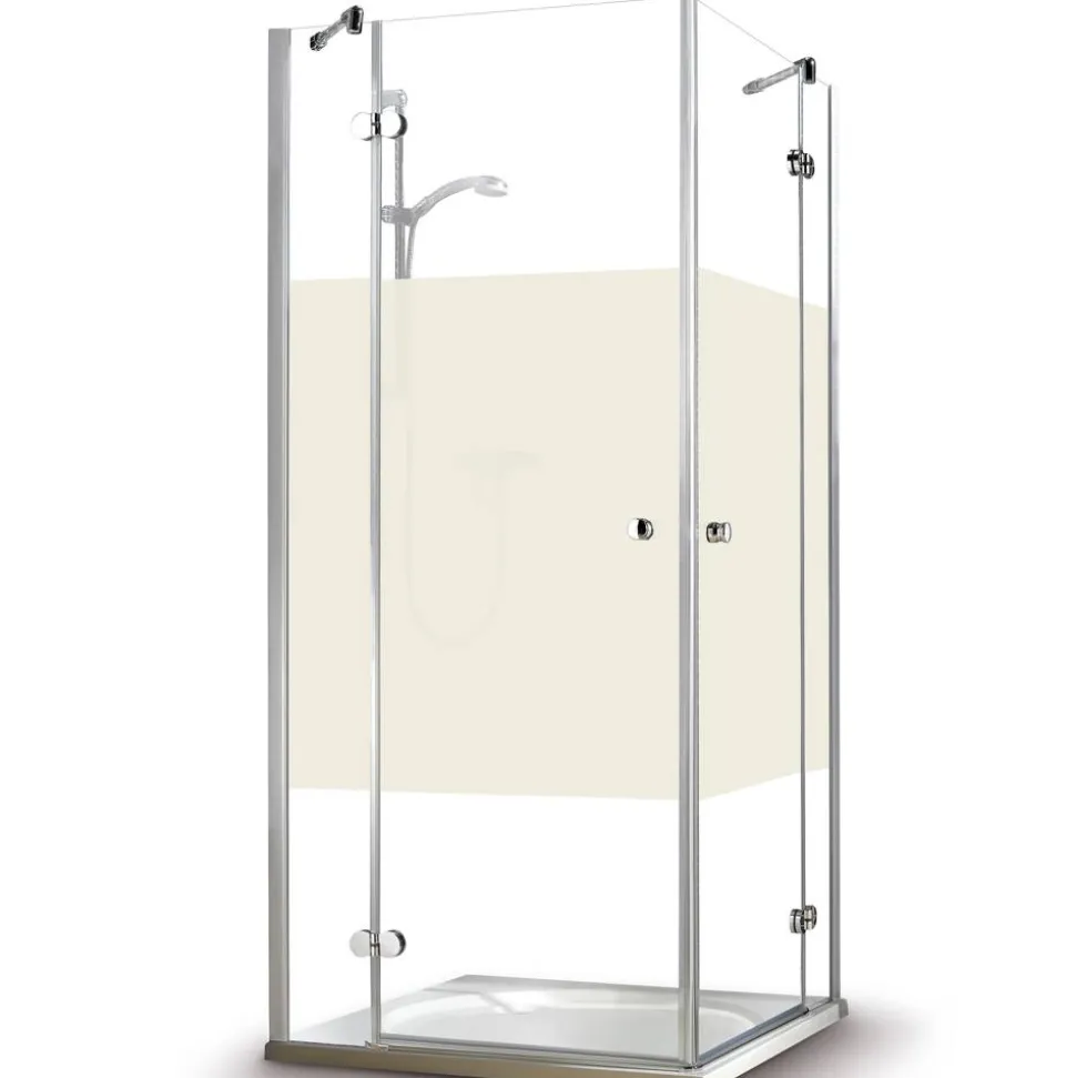 Eckdusche 'Winga Intima' mit Drehtür, Antikalkbeschichtung 80 x 80 cm grau