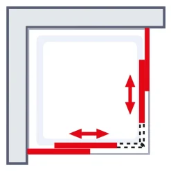 Eckeinstieg 'Sunny' Depoli schwarz 75-90 x 75-90 x 180 cm vollgerahmt