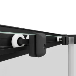 Eckeinstieg 'Sunny' klar schwarz 75-90 x 75-90 x 180 cm vollgerahmt
