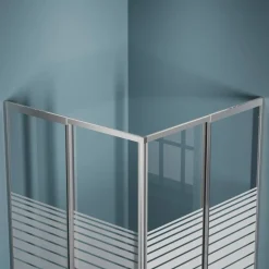 Eckeinstieg 'Meike' silbern 73-88 x 180 cm