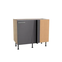 Eckunterschrank 'Optikomfort Jonte984' anthrazit/eichefarben 100 x 87 x 58,4 cm