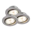 Einbauleuchten-Set nickelfarben matt 5 W 3-teilig