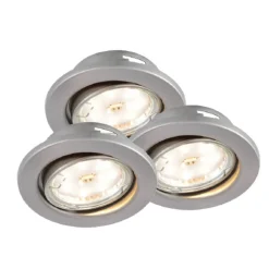 Einbauleuchten-Set nickelfarben matt 5 W 3-teilig